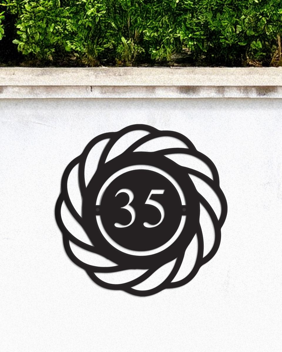 Modern Rope Detail House Number Sign