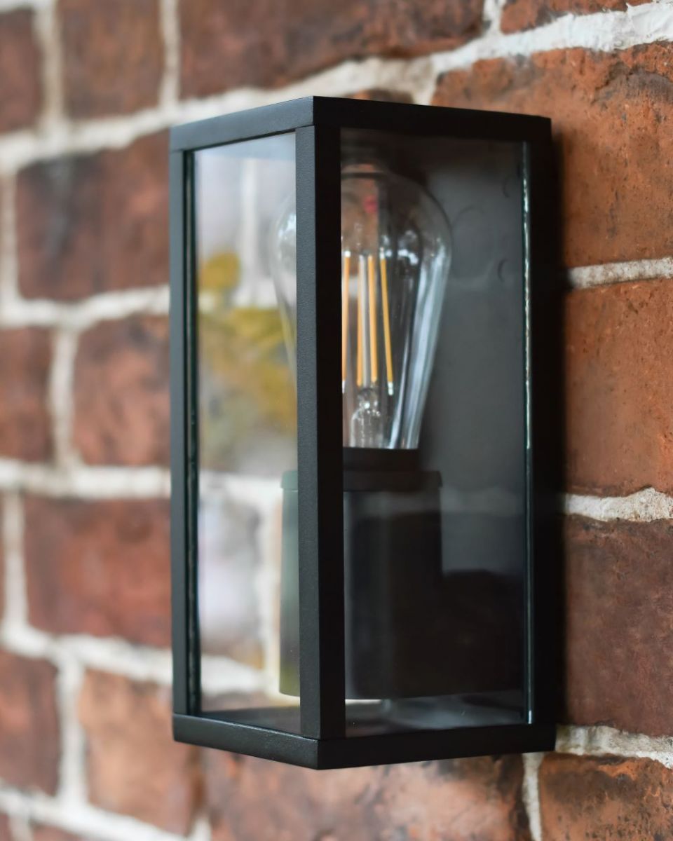 Three Quarter view of The Tall Box Wall Light