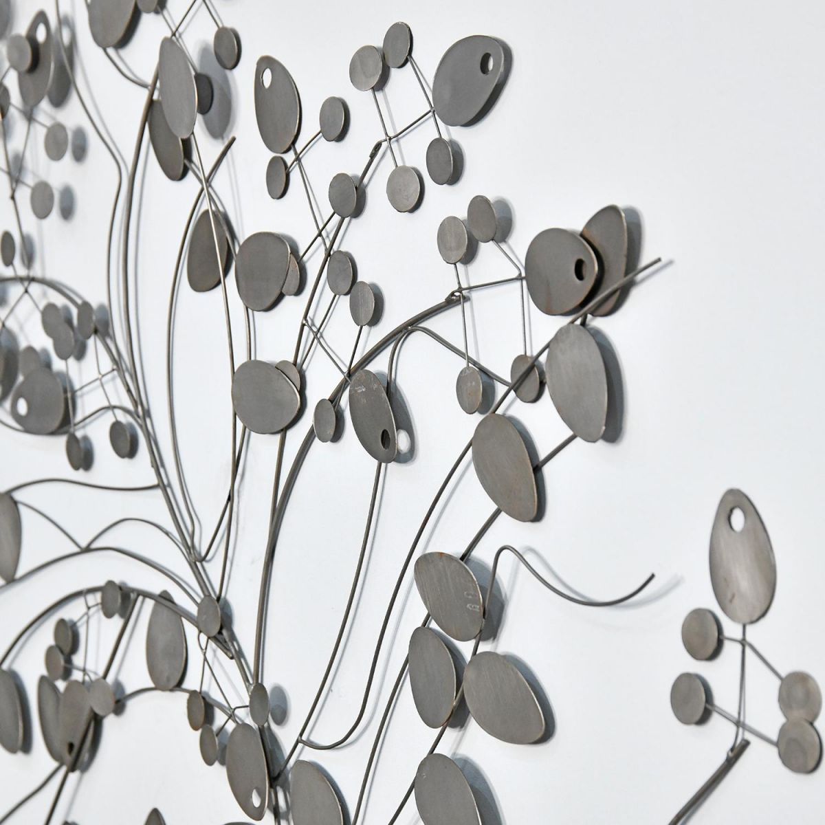 Close-up of the Grey Finish on the Modern Tree Wall Art