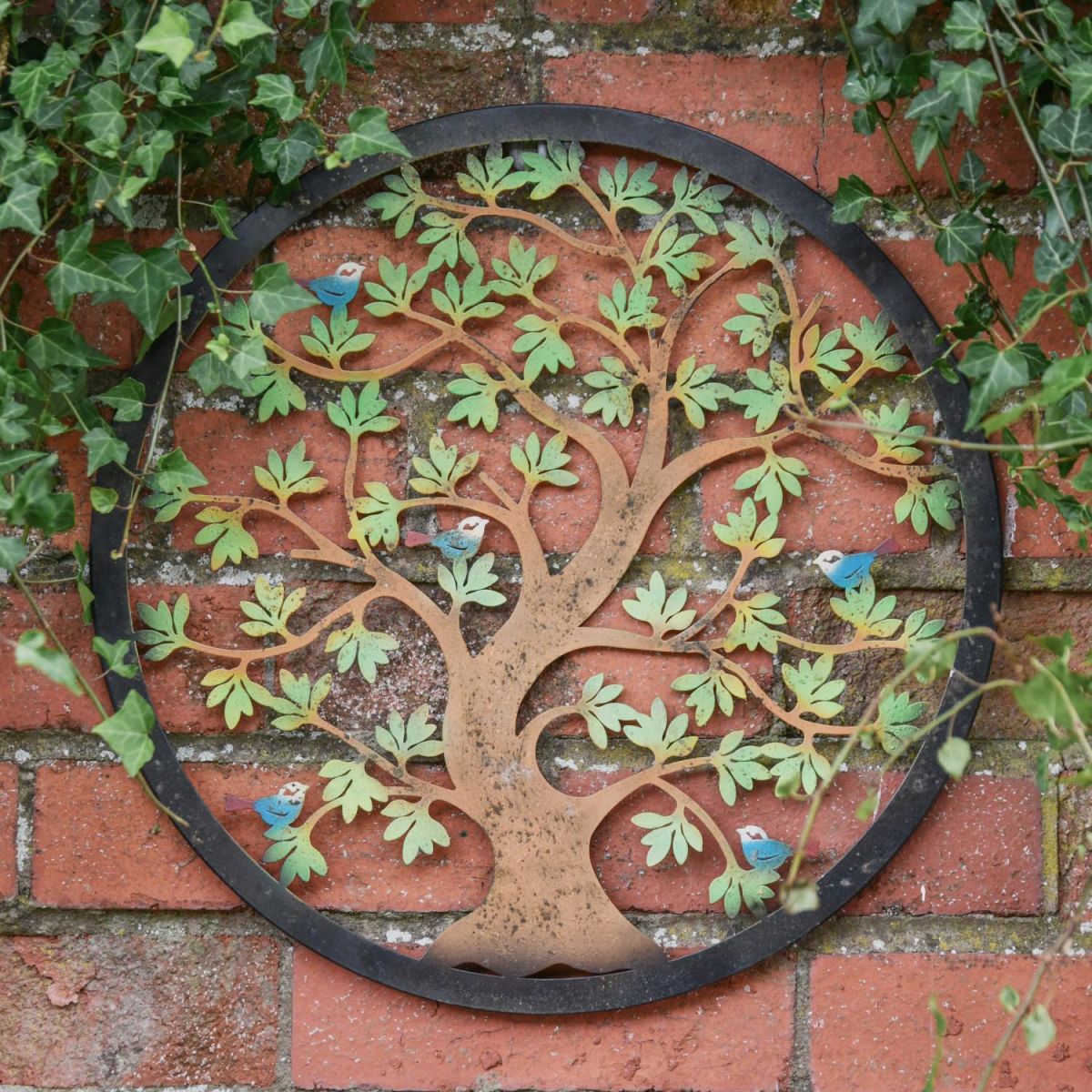 Multi-Coloured Circular "Tree of Life" Garden Wall Art