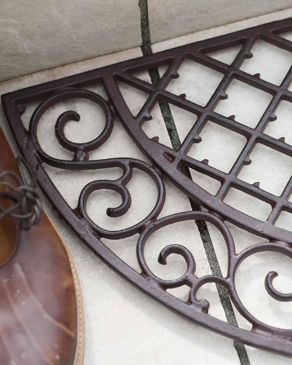 Natural Cast Iron Ornate "Aureate" Arched Doormat in Situ