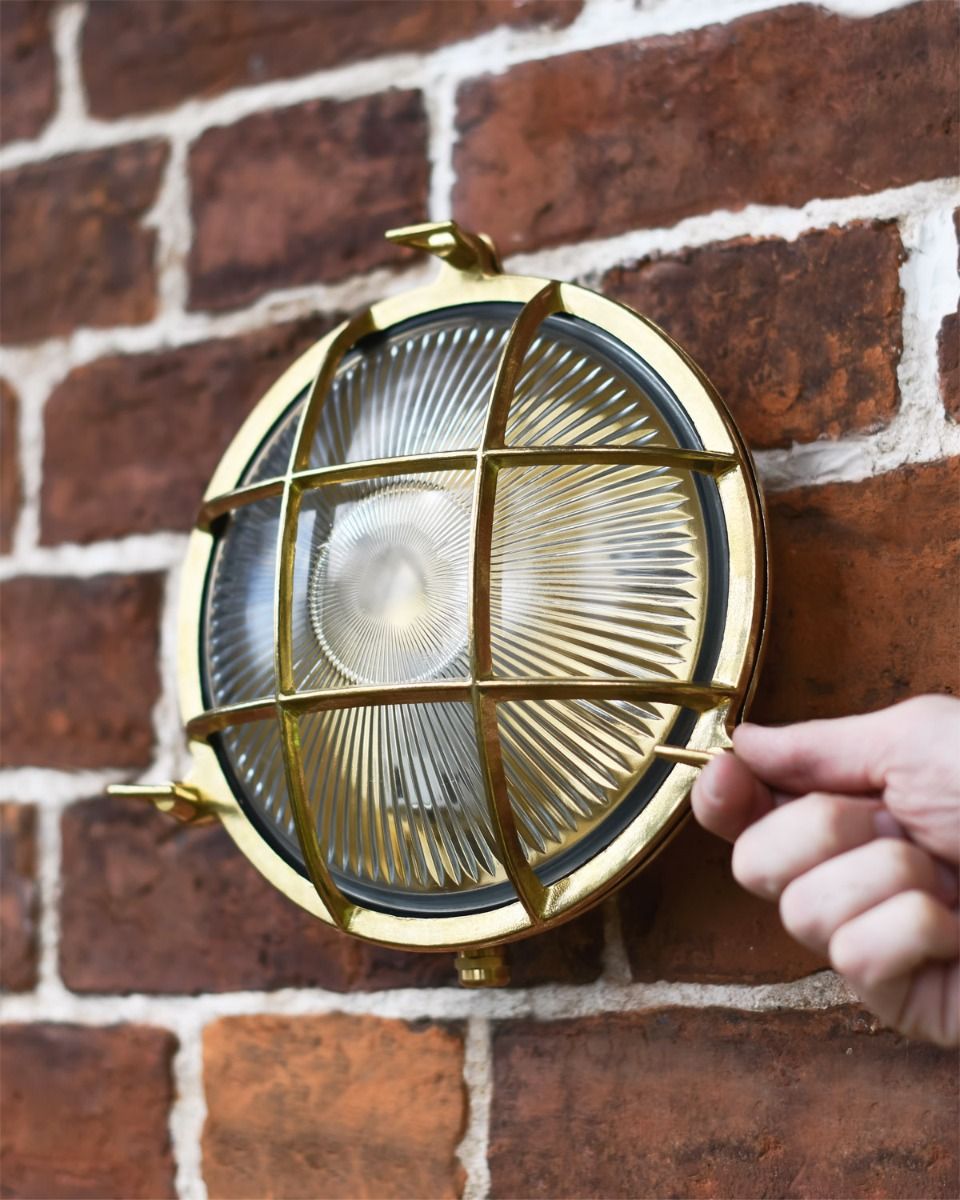 Antique Brass Nautical "Bow" Wall Light 