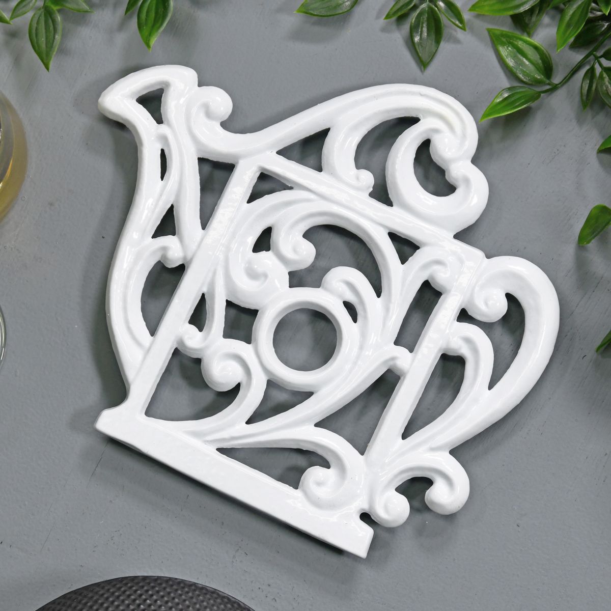 Cream Cast Iron Kettle Trivet