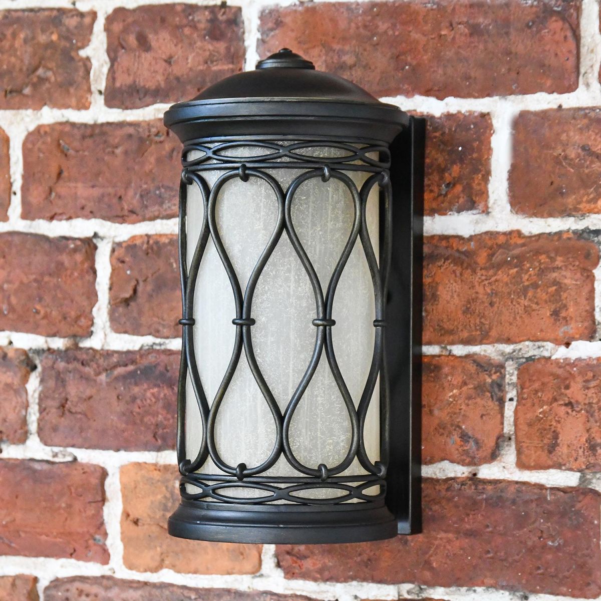 "Nightingale" Traditional Flush Wall Lantern Finished in an Antique Bronze