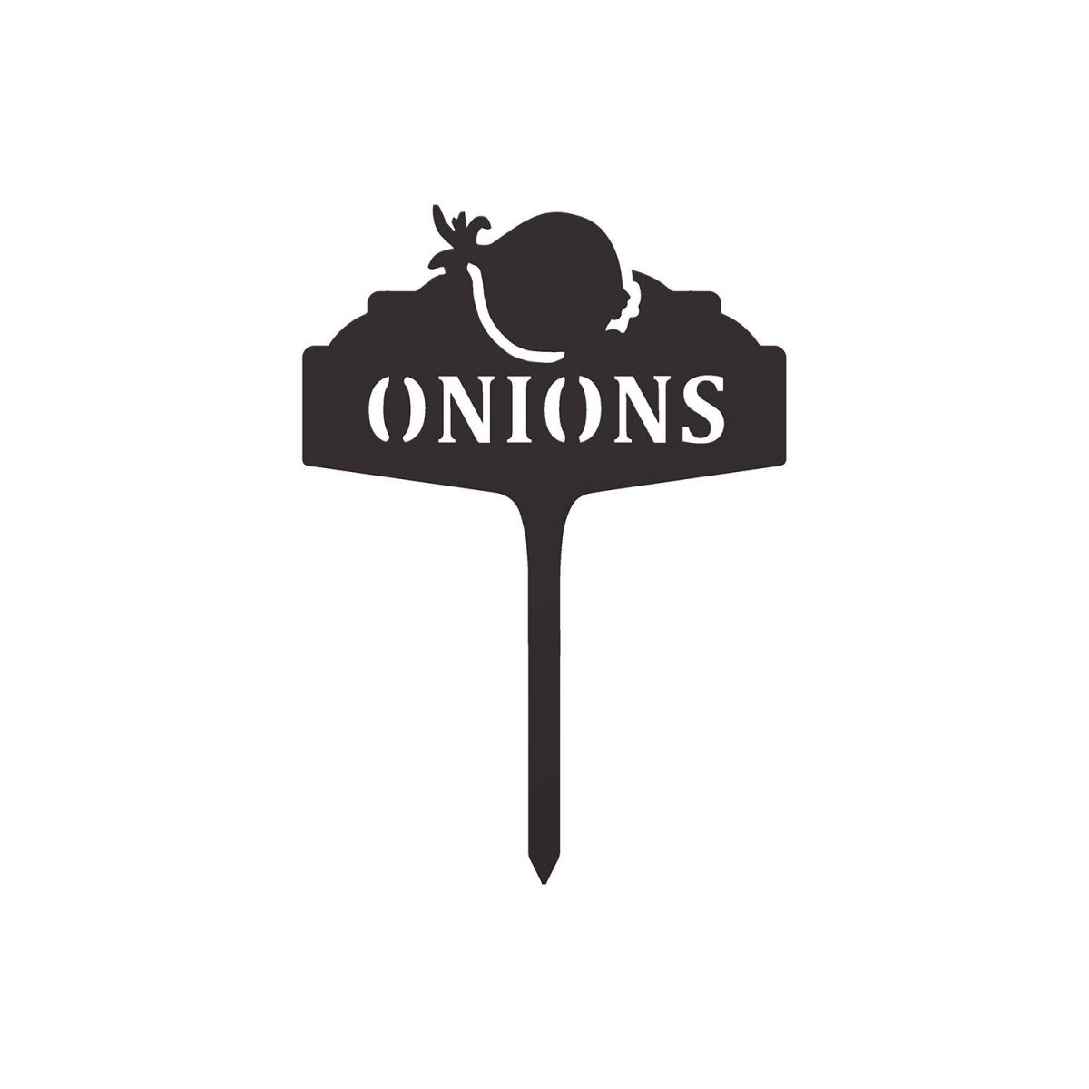 "Onions" Vegetable Label in a Black Finish