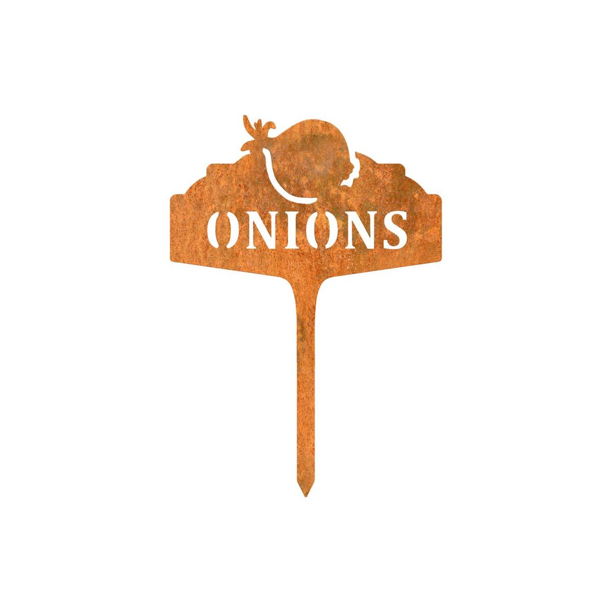 "Onions" Vegetable Label in a Rustic Finish
