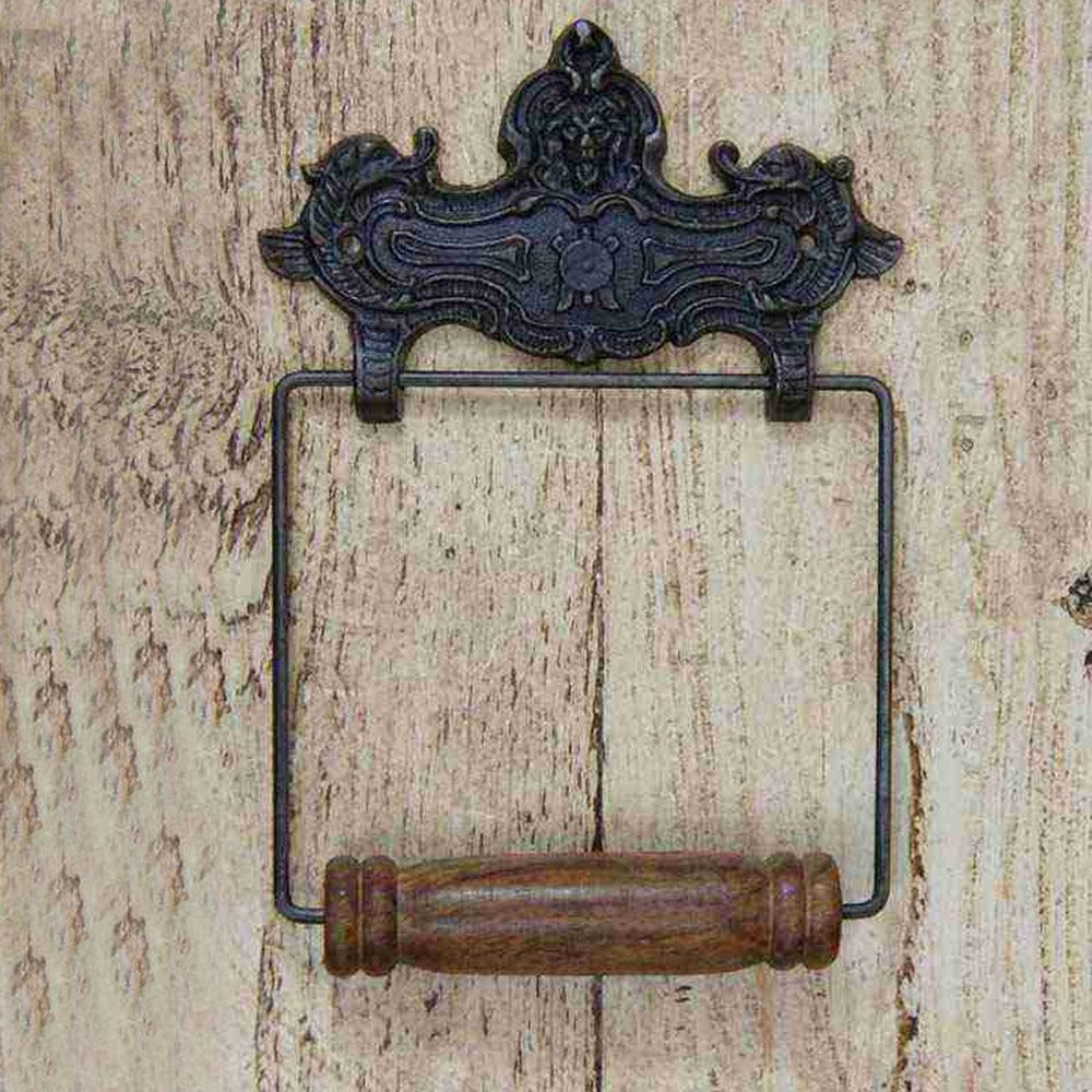 Lion Ornate Victorian Iron Toilet Roll Holder