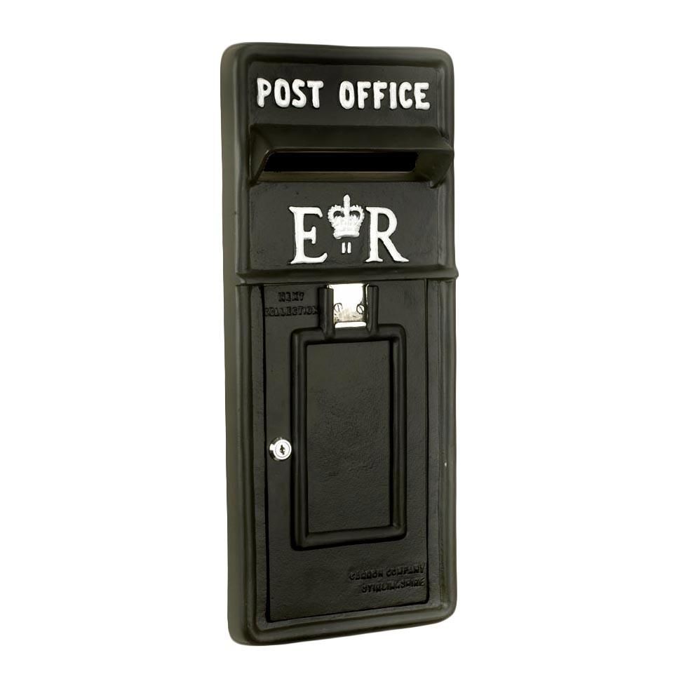 "Original Reproduction" Elizabeth Regina Post and Parcel Box Front Finished in Black with White Text