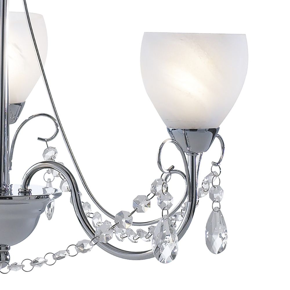 Ornate Three Light Jewel Chandelier