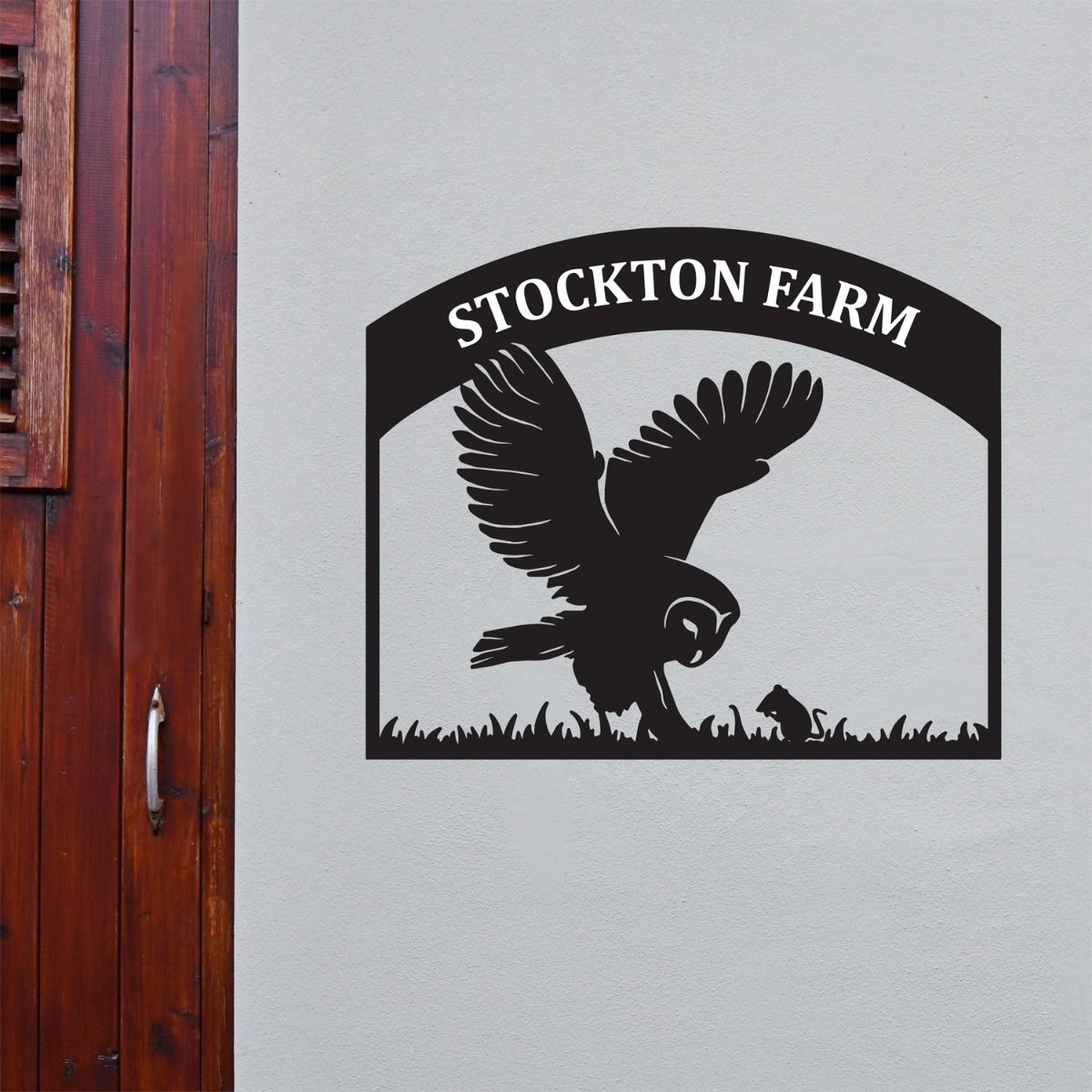 Steel Barn Owl House Name Sign