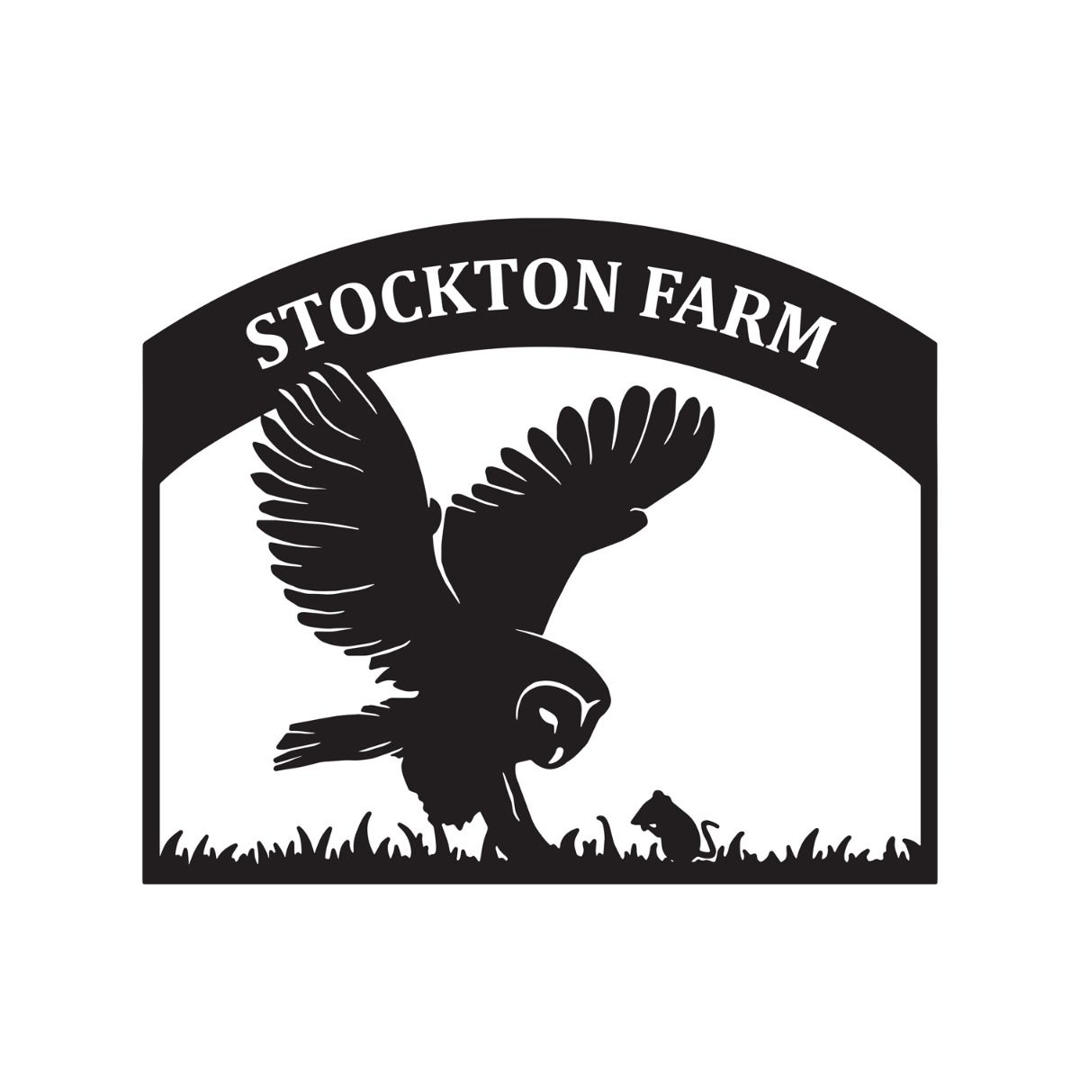 Steel Barn Owl House Name Sign 
