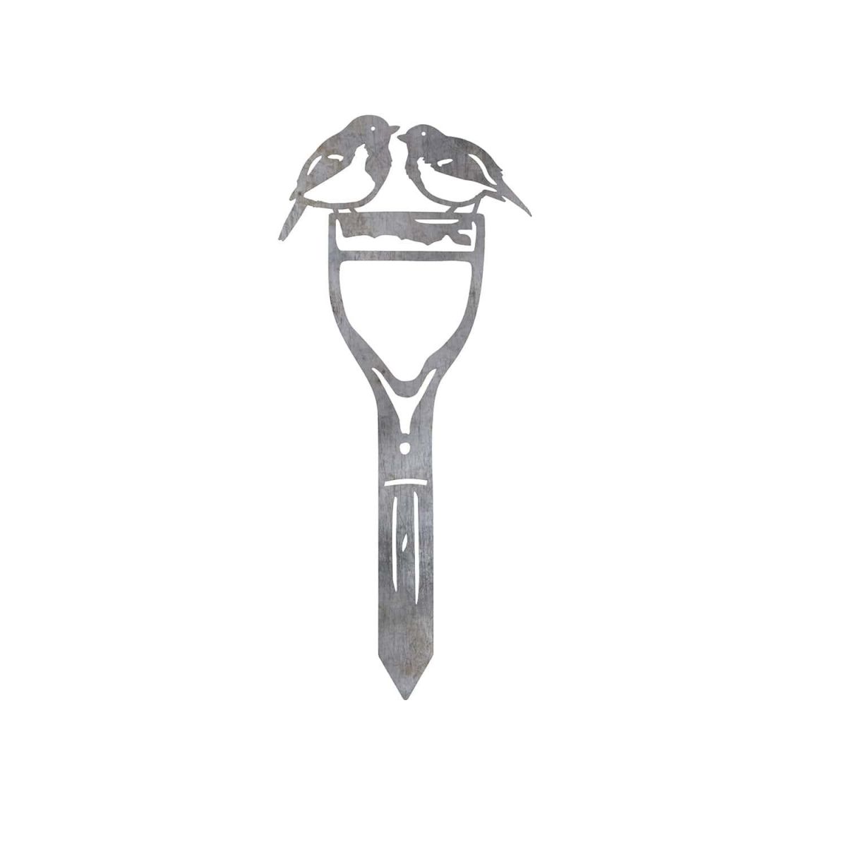 Close-Up of Pair of Robins Sheet Steel Silhouette in Natural Steel Finish