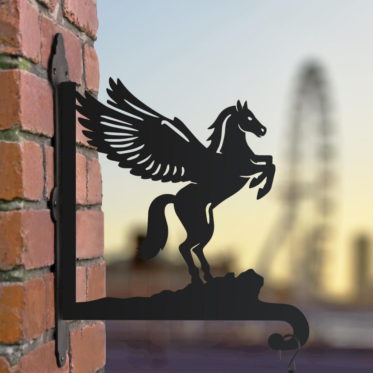Pegasus hanging basket bracket in the city