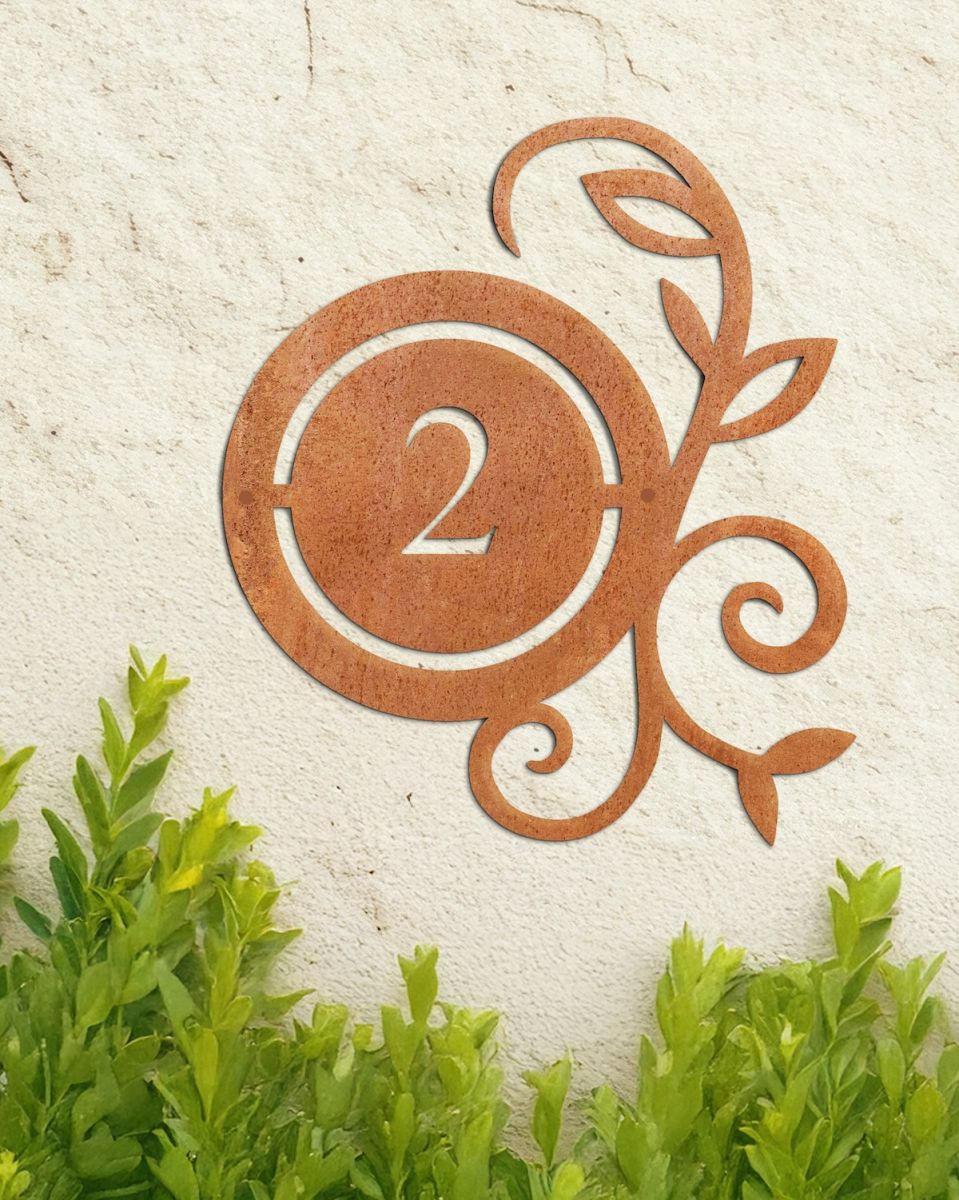 Rustic finish personalised house number sign