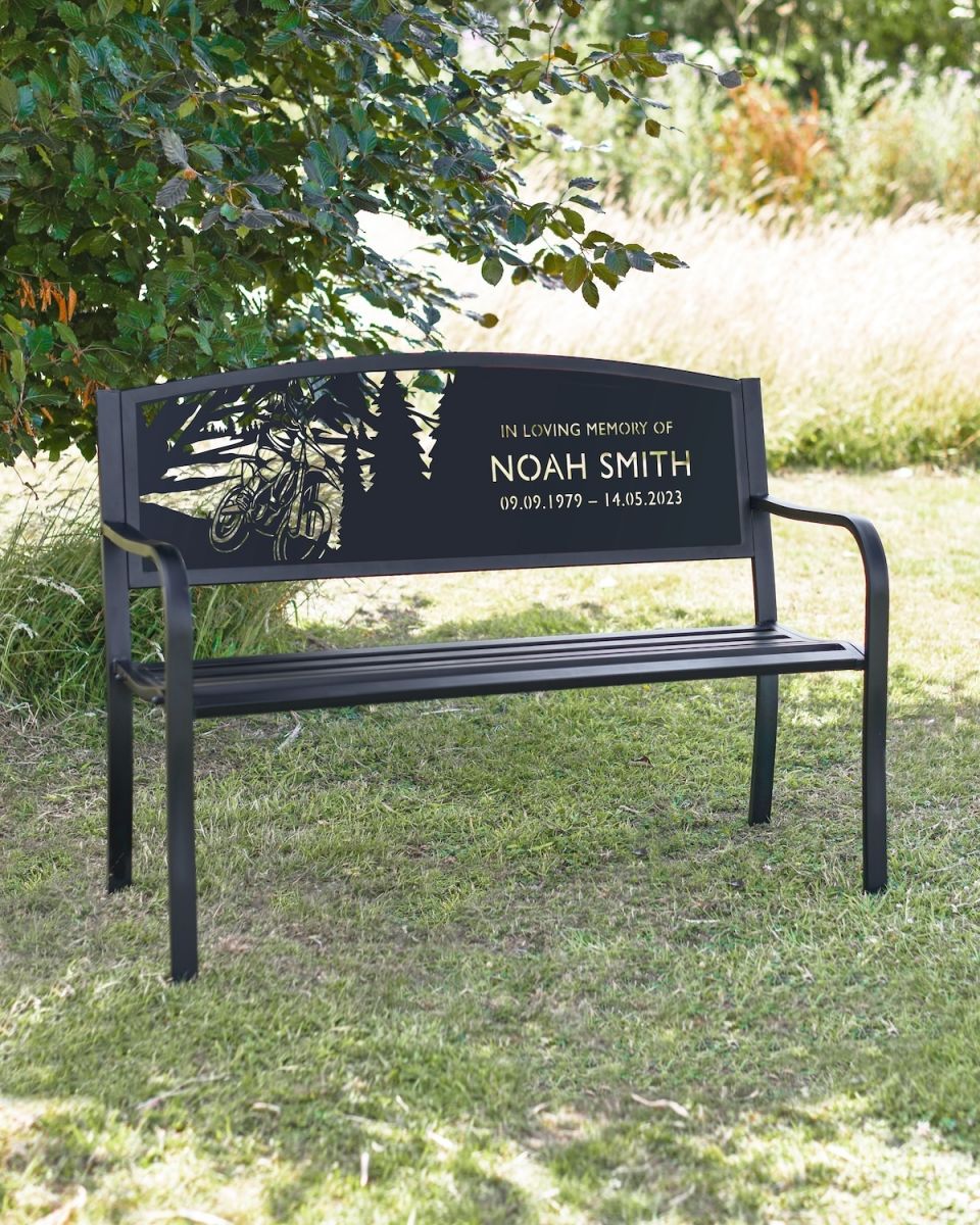 Memorial Personalised Motocross Iron & Steel Garden Bench