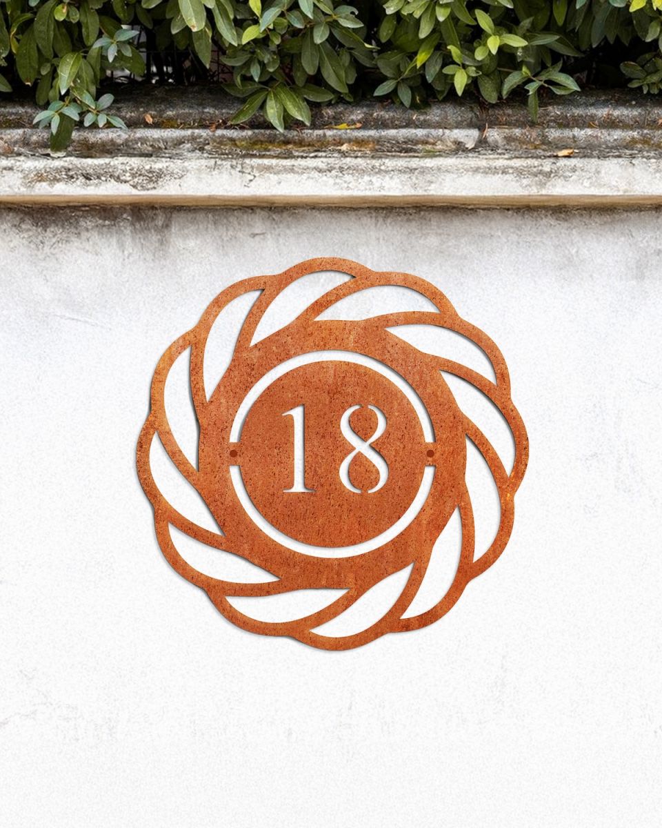 Rustic finish personalised house number sign