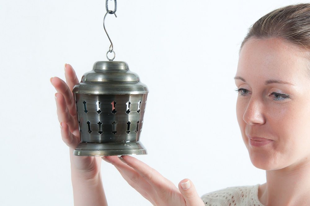 Pewter 5 Inch Etched Lantern
