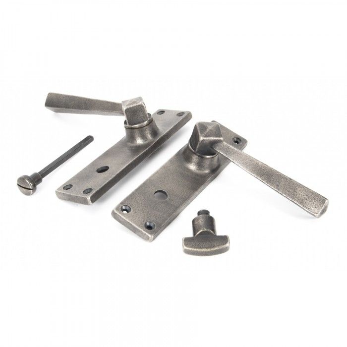 Pewter food Handle With Bathroom Lock - Sold In A Pair