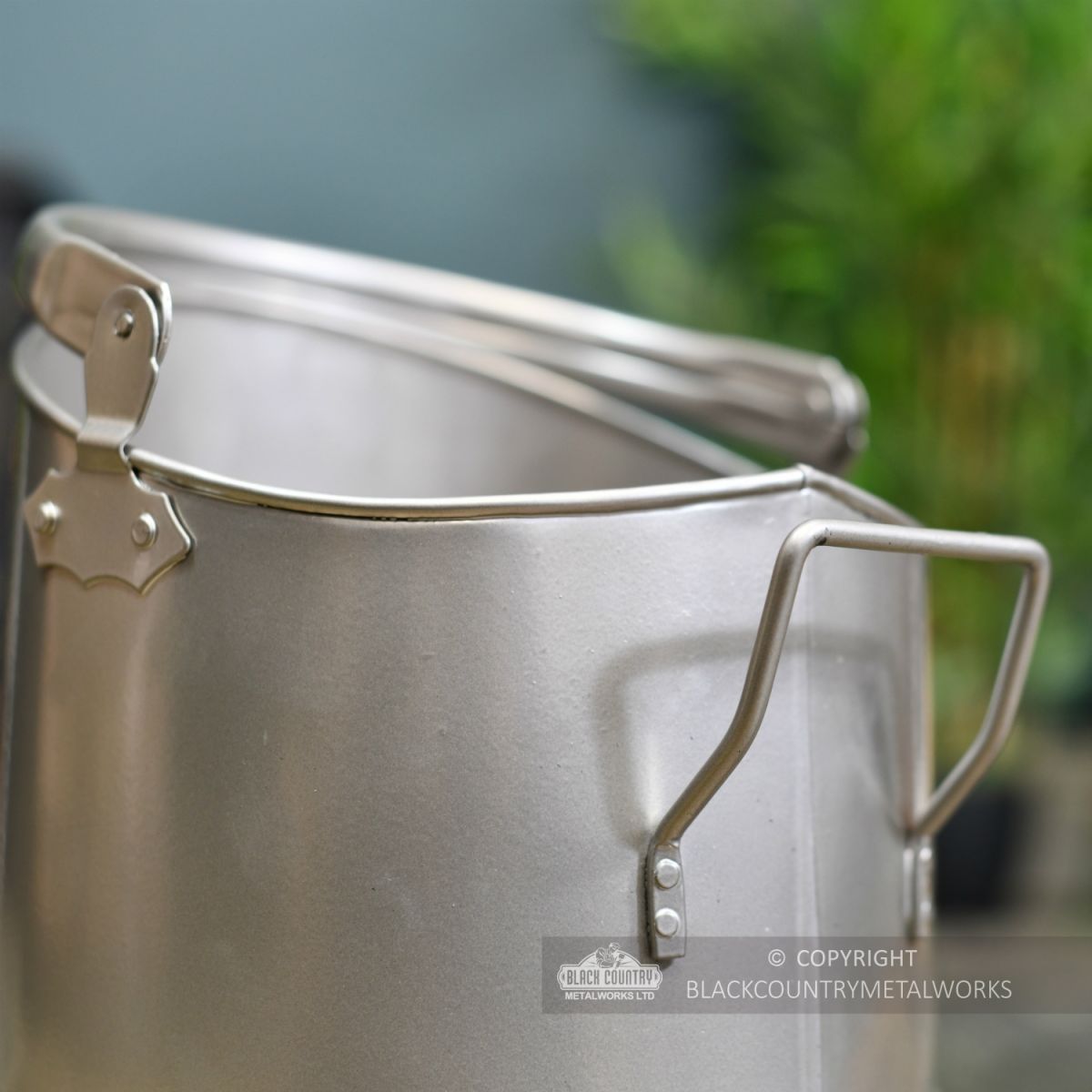 Carry Handle son the Pewter Finish Traditional Fireside Log and Coal Bucket