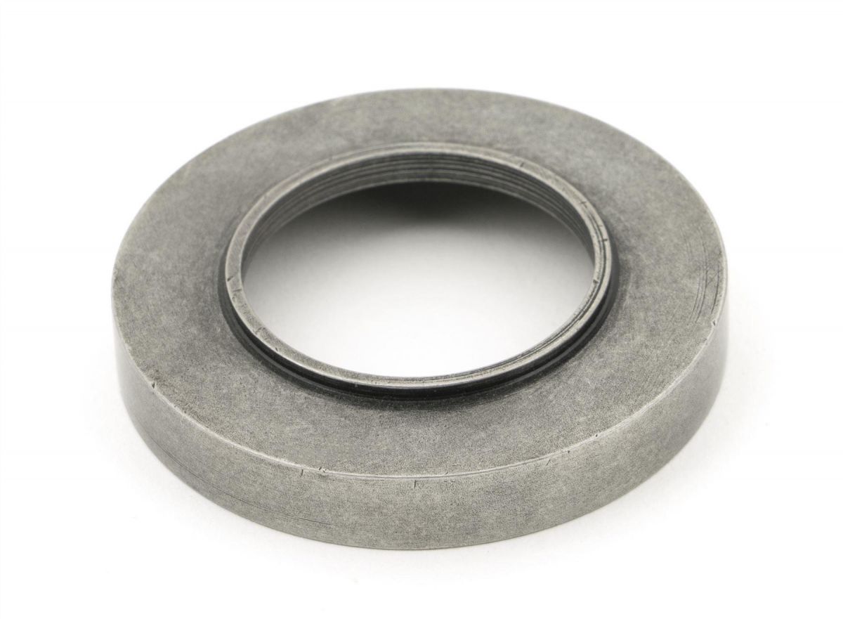 Pewter Round Lever Door Handle Rose Close-Up