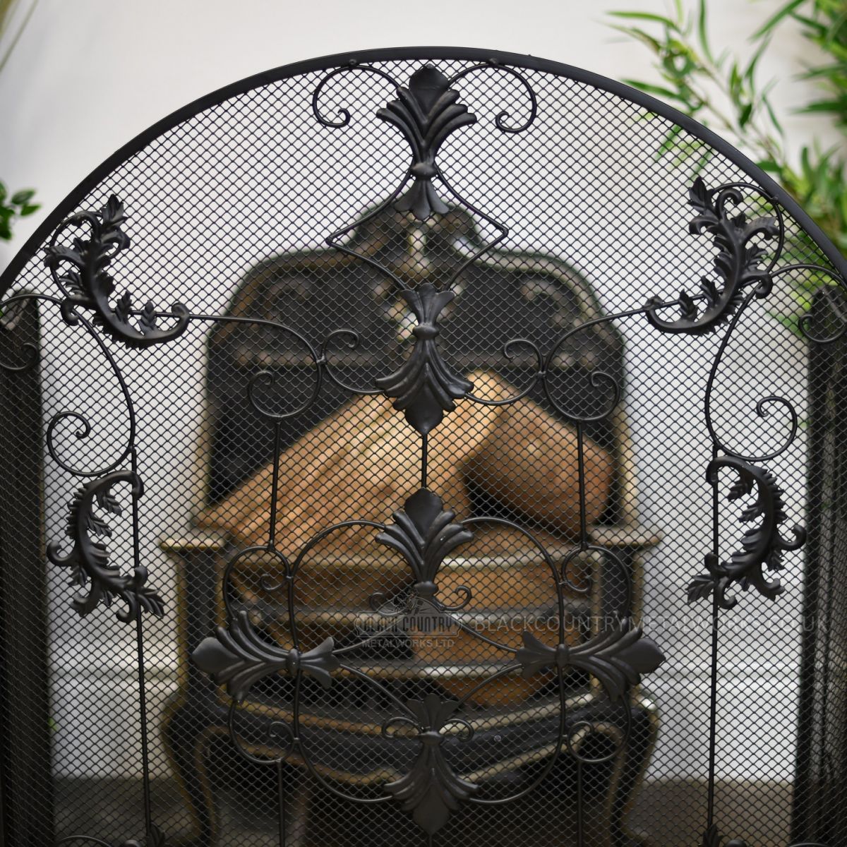 Close-up the Ornate Design on the Fire Guard