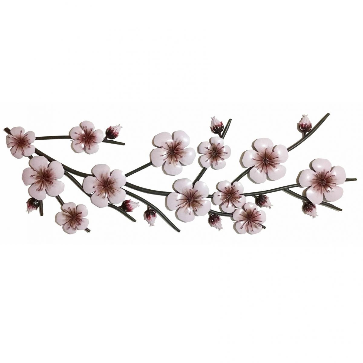  Metal Wall Art with Pink Blossoms