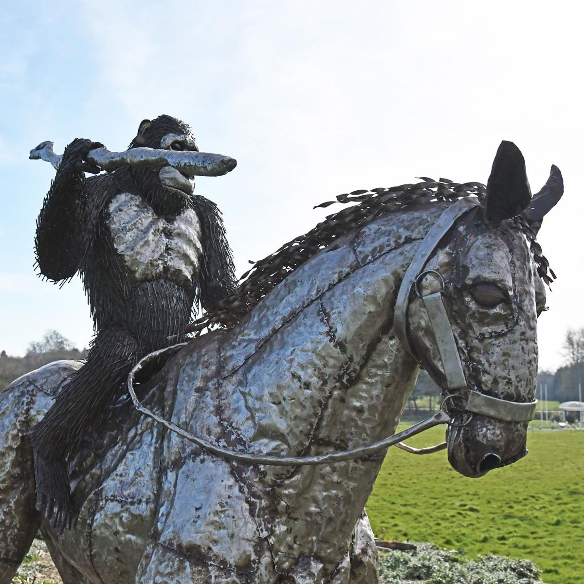 Recycled Metal "Caesar" From Planet of the Apes Riding Horse 