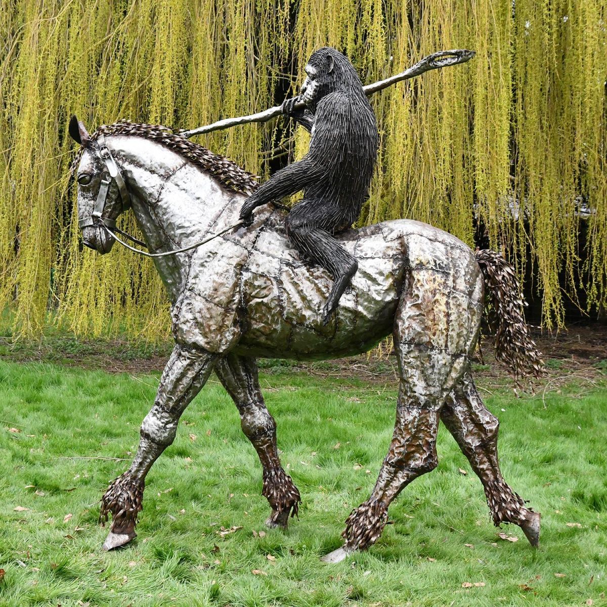Planet Of The Apes Sculpture with "Caesar" Riding Horse 