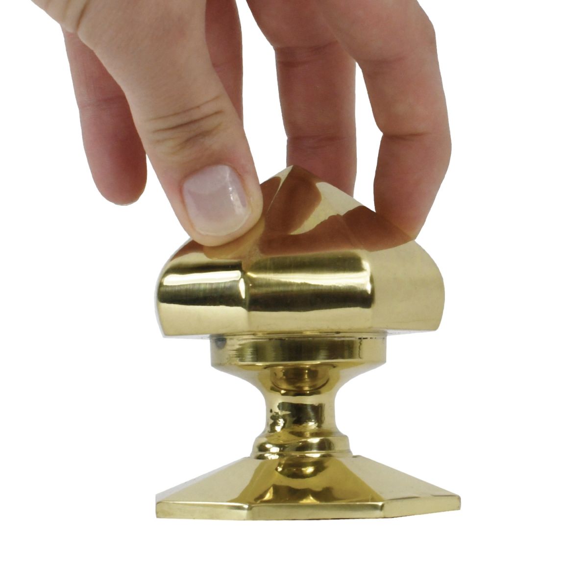 Pointed Polished Brass Octagonal Centre Door Knob