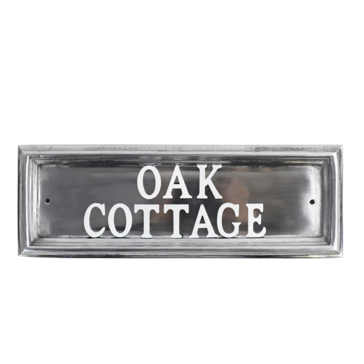Polished Aluminium Classic Rectangular House Name Sign