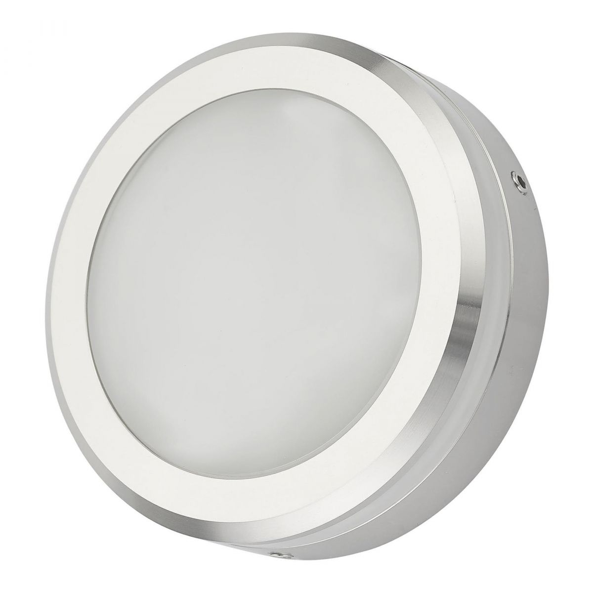Round Wall Light in a Polished Aluminium Finish