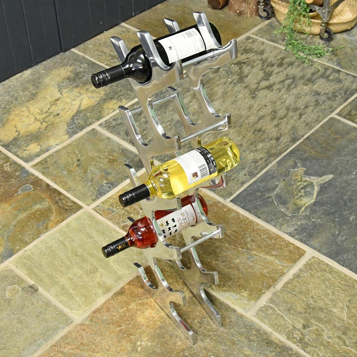 Top View of the Polished Aluminium Finish Wine Rack
