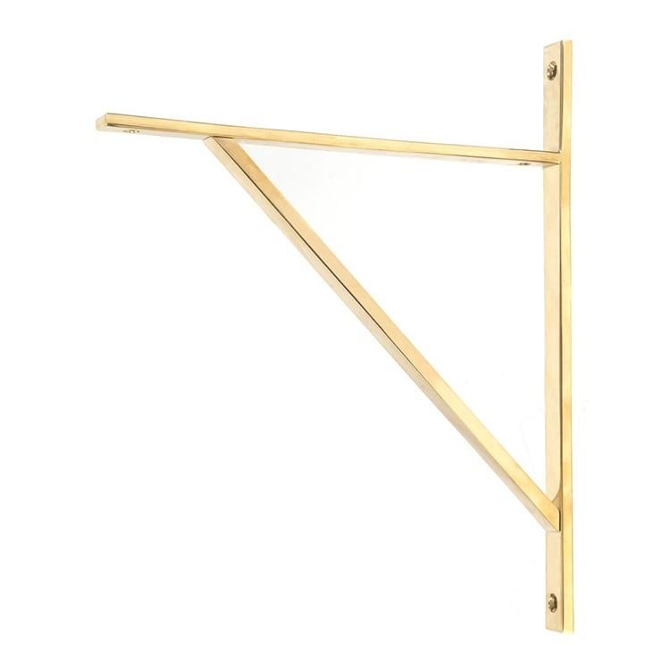 Polished Brass "Claremont" Traditional Shelf Bracket - 314mm x 250mm