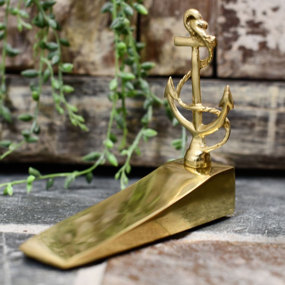 Polished Brass Anchor Design Door Wedge