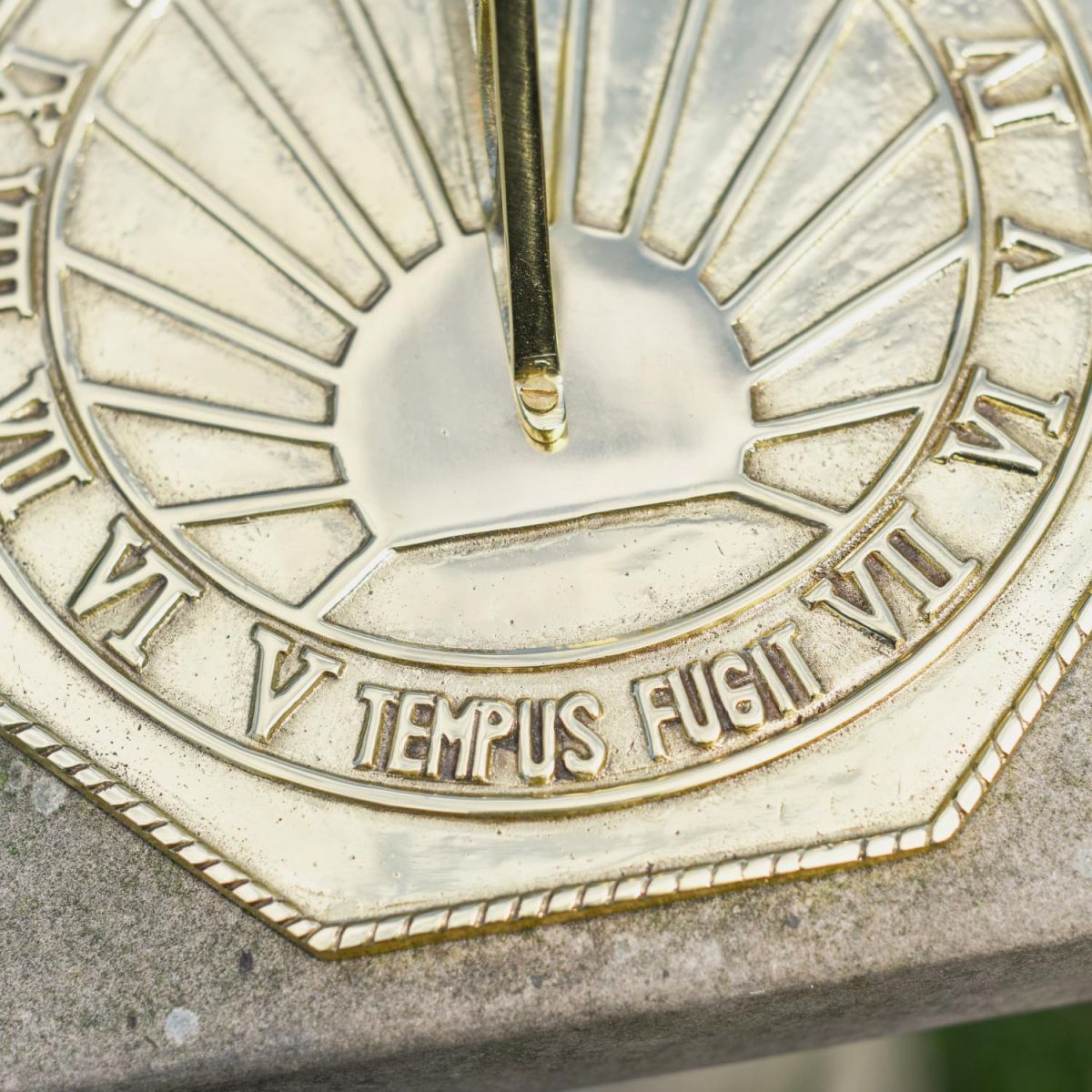 Close-Up of Roman Numerals & Sunrise Design
