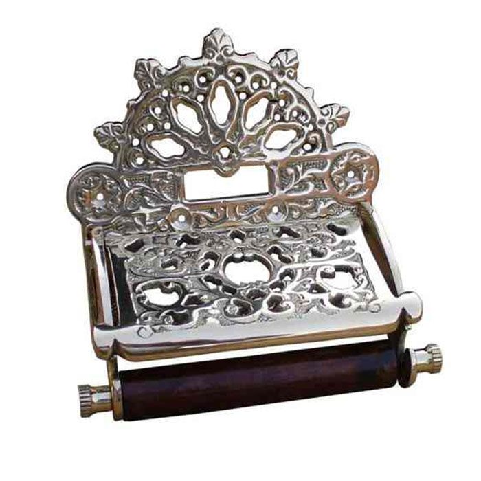 “Eveline” Polished Brass Victorian Toilet Roll Holder