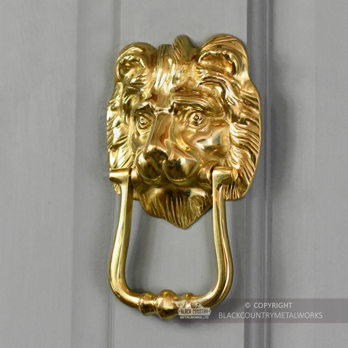 Polished Brass Lion Head Door Knocker