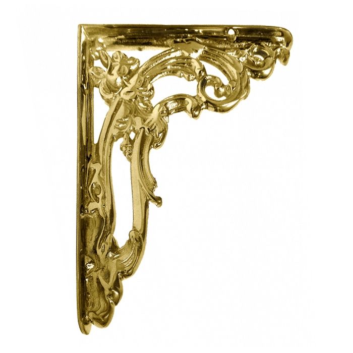 Polished Brass Ornate Shelf Bracket