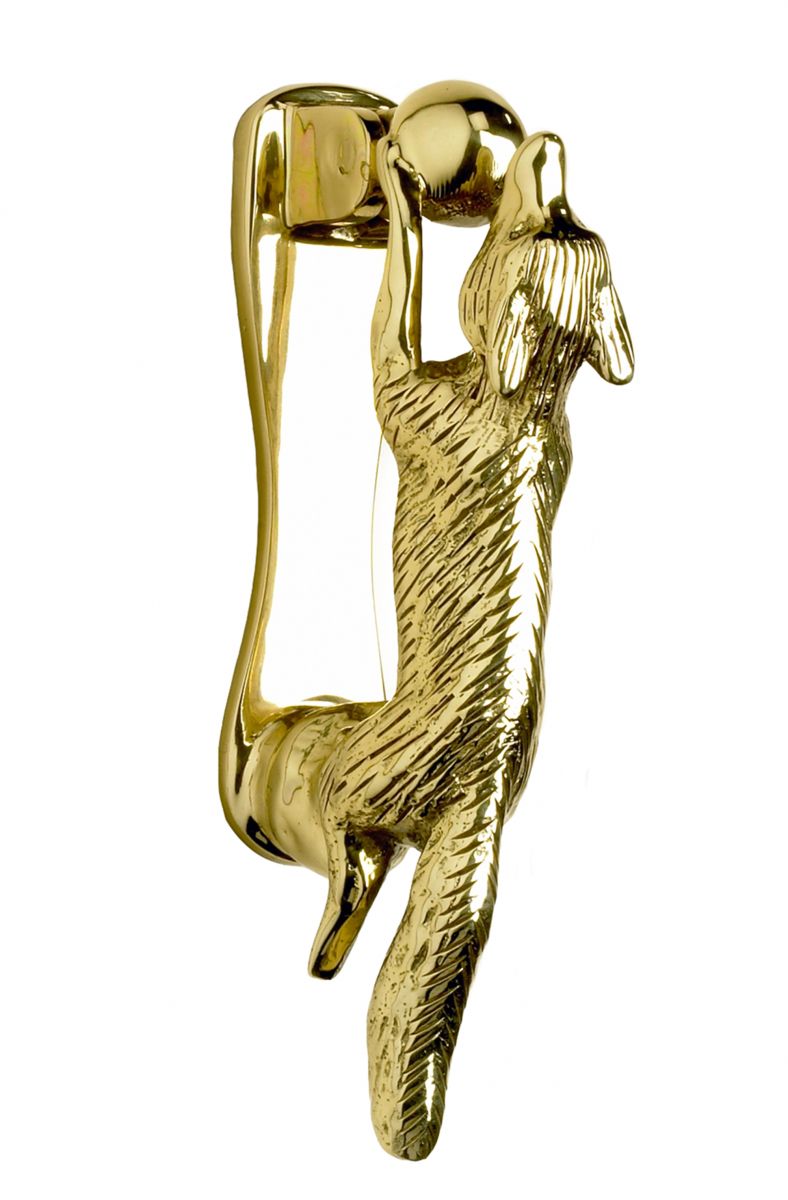Polished Brass Running Fox Door knocker