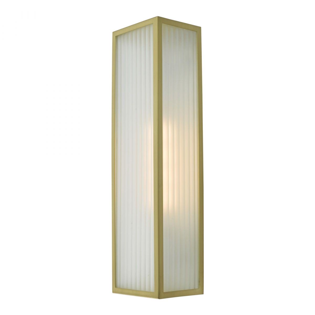 Polished Brass Reeded Glass Wall Light in Use