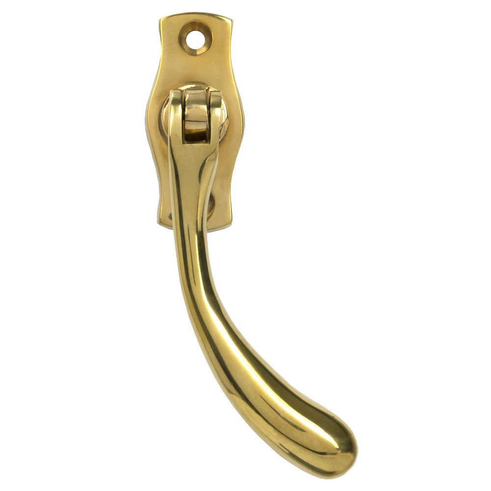 Polished Brass Peardrop Window Handle Right Handed