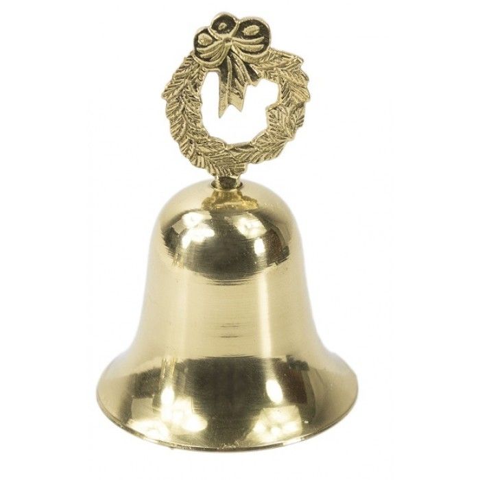 Polished Brass Wreath Design Bell