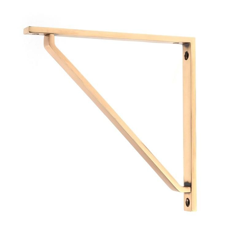 Polished Bronze "Emmanuel" Modern Shelf Bracket - 200mm x 200mm
