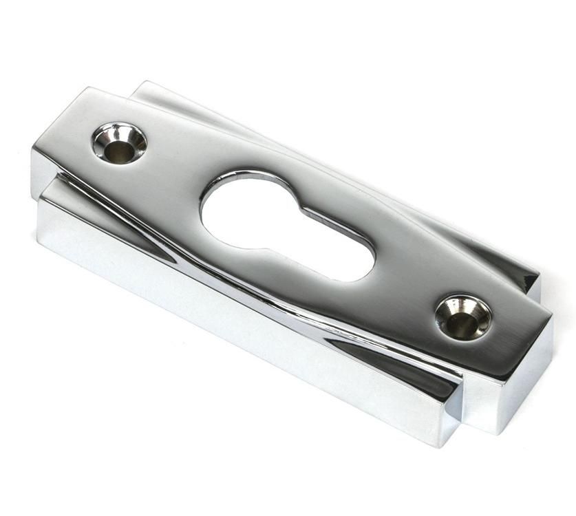 Polished Chrome "Roman" Euro Escutcheon - 100mm x 36mm