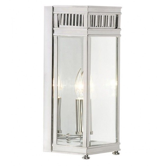 Contemporary rectangular Polished Chrome Wall Lantern