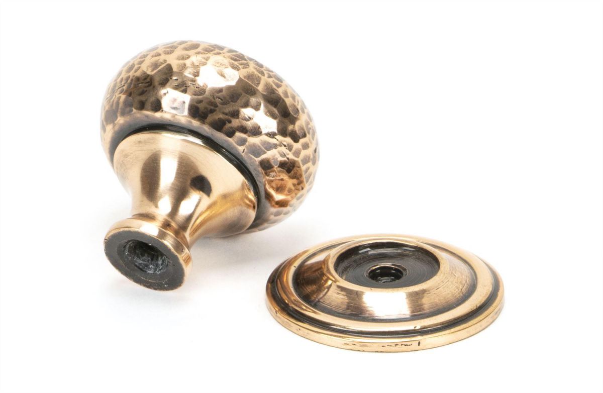 Polished Copper Hammered Mushroom Cabinet Knob - 32mm Parts