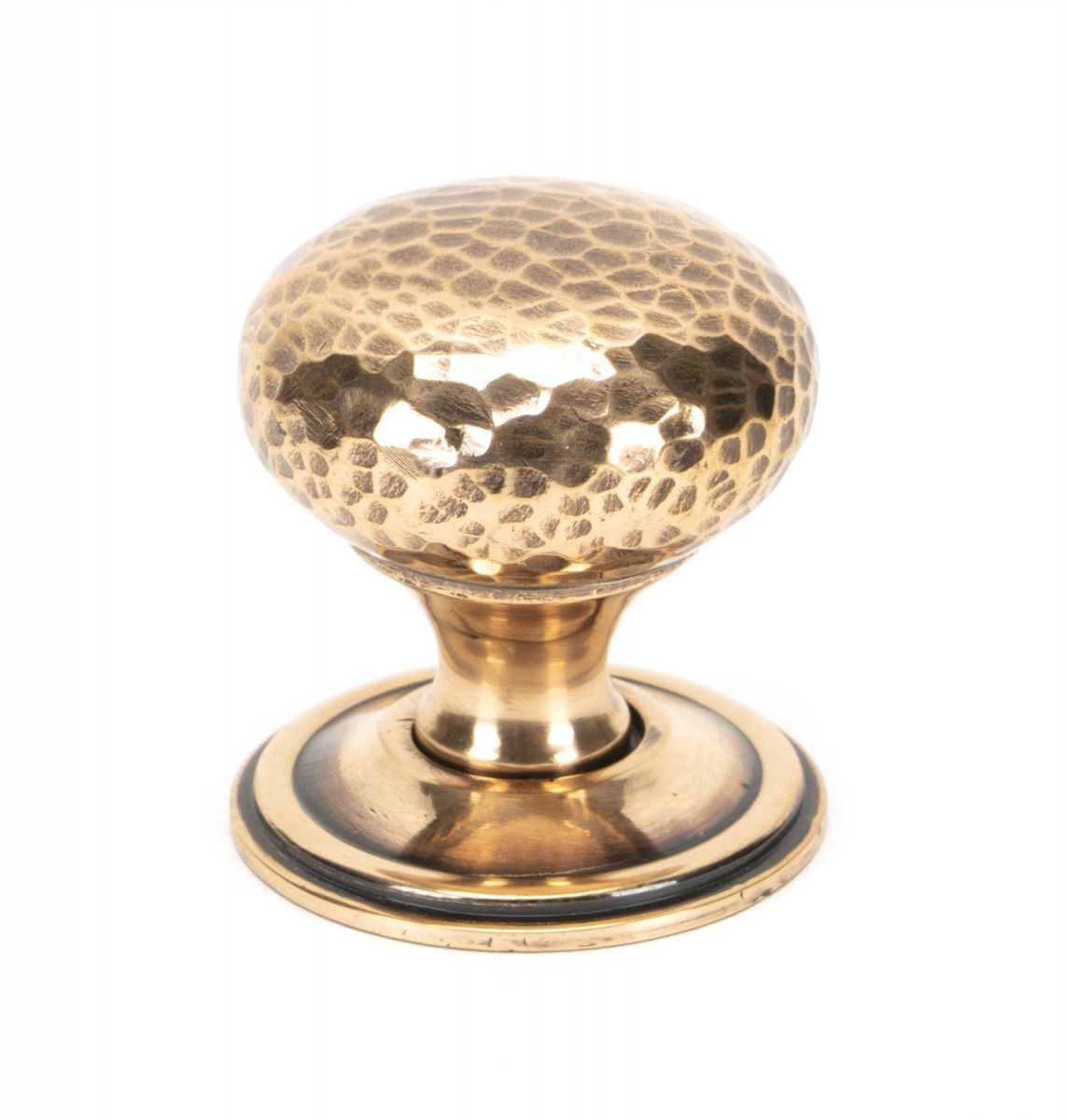 Polished Copper Hammered Mushroom Cabinet Knob - 38mm