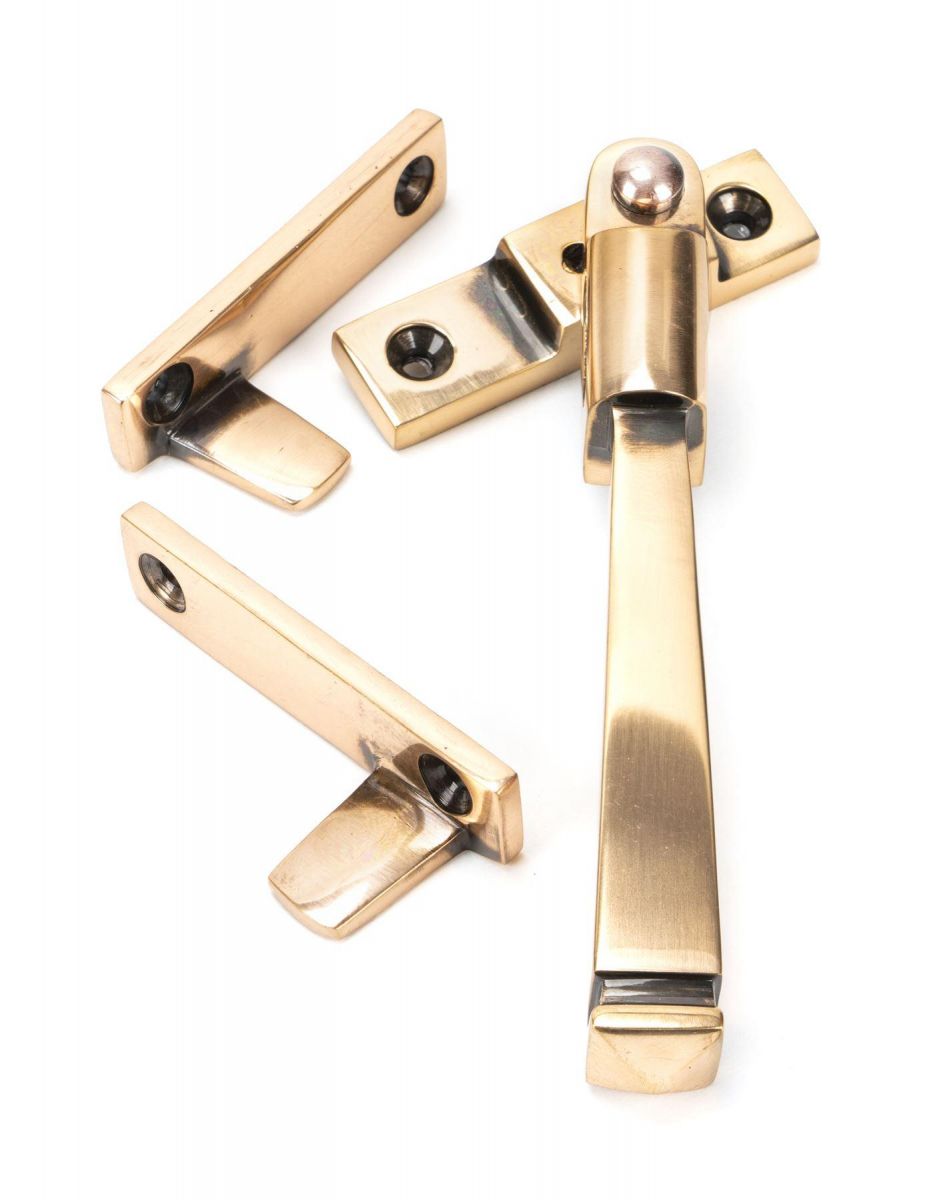 Polished Copper Night-Vent Locking Casement Window Fastener