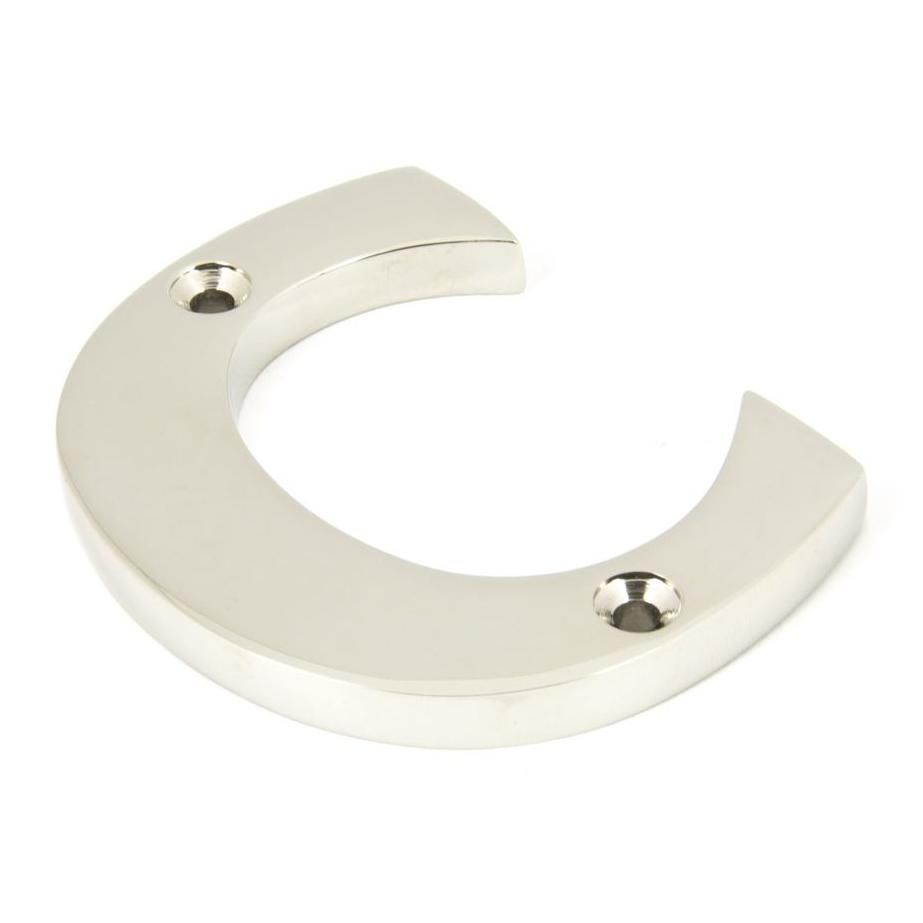 3 Inch Letter C Screw Fix Letter in an Polished Nickel Finish