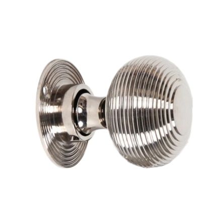 Polished Nickel Beehive Door Knob Set